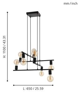 Eglo 98909 - Lustr na lanku MEZZANA 8xE27/40W/230V