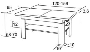 Konferenční stůl Radim 65×120-156 K36 (Provedení: Dub sonoma)