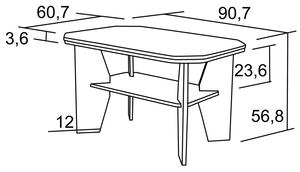 Konferernční stůl Radek I. 60,7×90,7 K164 (Provedení: Dub sonoma)