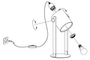 Eglo 43428 - Stolní lampa HORNWOOD 1 1xE27/28W/230V