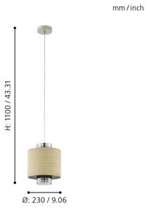 Eglo 43393 - Lustr na lanku MEDIOUNA 1xE27/40W/230V