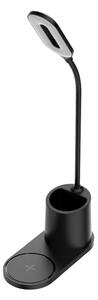 LED Stolní lampa LED/3W/5V s bezdrátovým nabíjením černá