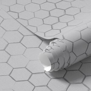 Tapety Jemná šestiúhelníková mřížka na světle šedém texturovaném pozadí, Tapety abstraktní, a01060 : uwalls.cz
