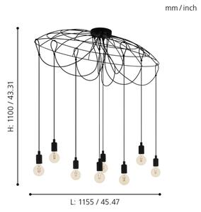 Eglo 43322 - Lustr na lanku HOGSMILL 8xE27/40W/230V