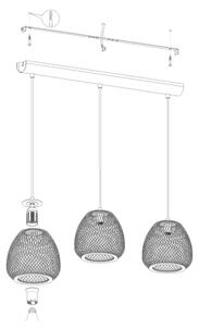 Eglo 43266 - Lustr na lanku DEMBLEBY 1 3xE27/40W/230V
