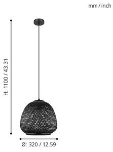 Eglo 43265 - Lustr na lanku DEMBLEBY 1 1xE27/40W/230V