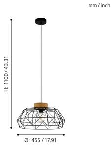 Eglo 44089 - Lustr na lanku PADSTOW 1xE27/60W/230V
