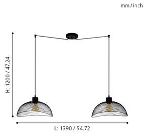 Eglo 43306 - Lustr na lanku POMPEYA 2xE27/60W/230V pavouk