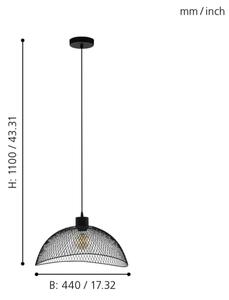 Eglo 43304 - Lustr na lanku POMPEYA 1xE27/60W/230V
