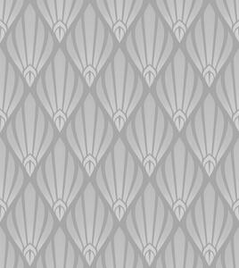 Tapety Šedá Art Deco s vějířovitými tvary, Tapety abstraktní, a01064 : uwalls.cz