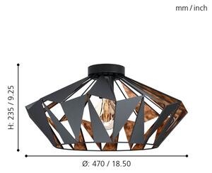 Eglo 43399 - Stropní svítidlo CARLTON 6 1xE27/60W/230V