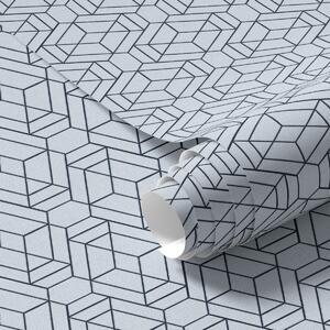 Tapety Světle modrý geometrický vzor kostky, Tapety abstraktní, a01066 : uwalls.cz