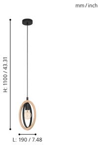 Eglo 43461 - Lustr na lanku BASILDON 1xE27/40W/230V