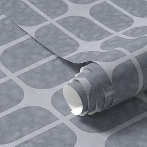 Tapety Šedá mozaika s obdélníkovými oblouky a jemnou texturou, Tapety abstraktní, a01068 : uwalls.cz