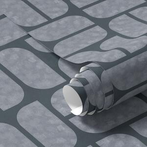 Tapety Tmavé pozadí se šedou mozaikou zaoblených modulů, Tapety abstraktní, a01069v1 : uwalls.cz