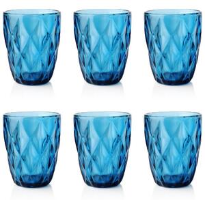 DekorStyle Sada 6 modrých sklenic 250ml