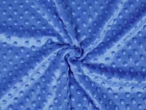 Biante Dětské povlečení do postýlky Minky 3D puntíky MKP-001 Modré Do postýlky 90x130 a 40x60 cm