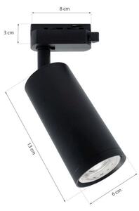 Bodové svítidlo MICA do lištového systému 1xGU10/25W/230V 1-fázové černá