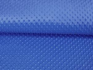 Dětská látka Minky 3D puntíky MKP-001 Modrá - šířka 150 cm
