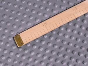 Dětská látka Minky 3D puntíky MKP-004 Tmavě šedá - šířka 150 cm