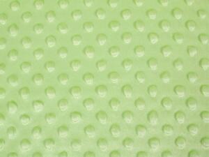 Dětská látka Minky 3D puntíky MKP-005 Pastelová světle zelená - šířka 150 cm