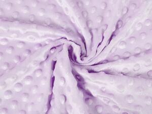 Biante Dětské povlečení do postýlky Minky 3D puntíky MKP-002 Fialové lila Do postýlky 100x135 a 40x60 cm