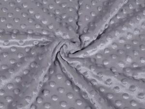 Biante Dětská oboustranná deka Minky puntíky/Polar MKP-004 Tmavě šedá 75x100 cm