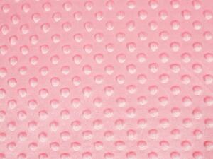 Dětská látka Minky 3D puntíky MKP-011 Světle růžová - šířka 150 cm