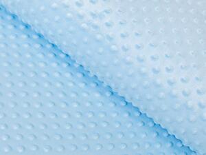 Dětská látka Minky 3D puntíky MKP-008 Nebeská modrá - šířka 150 cm