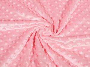 Biante Dětská oboustranná deka Minky puntíky/Polar MKP-011 Světle růžová 100x150 cm