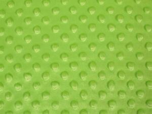 Biante Hřejivé ložní povlečení Minky 3D puntíky MKP-007 Hráškově zelené Jednolůžko 140x200 a 70x90 cm