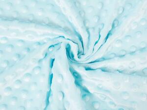 Biante Dětská oboustranná deka Minky puntíky/Polar MKP-013 Ledová modrá 100x150 cm