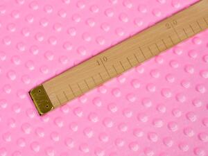 Biante Dětský povlak na polštář Minky 3D puntíky MKP-012 Sytě růžový 40 x 40 cm