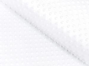 Biante Dětský povlak na polštář Minky 3D puntíky MKP-033 Sněhově bílý 30 x 50 cm