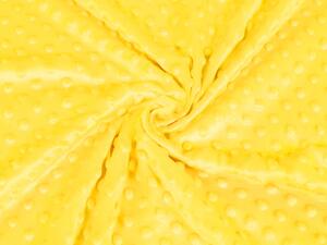 Biante Dětská oboustranná deka Minky puntíky/Polar MKP-015 Sytě žlutá 100x150 cm