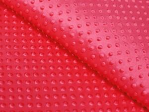 Biante Dětský povlak na polštář Minky 3D puntíky MKP-019 Jahodový červený 70 x 90 cm