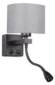 LED Flexibilní svítidlo POLO 1xE27/40W+LED/2W 230V černá