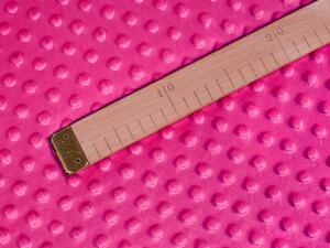 Dětská látka Minky 3D puntíky MKP-018 Purpurová - šířka 150 cm