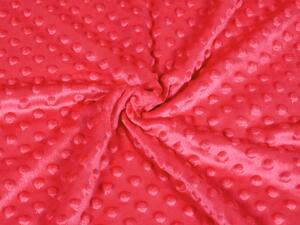 Biante Dětská oboustranná deka Minky puntíky/Polar MKP-019 Jahodová červená 100x150 cm