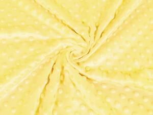 Biante Dětská oboustranná deka Minky puntíky/Polar MKP-021 Citrónově žlutá 75x100 cm