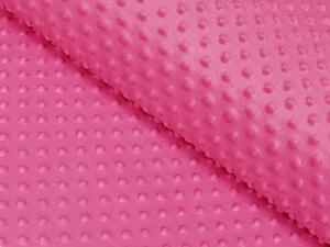 Dětská látka Minky 3D puntíky MKP-020 Růžovo fialová - šířka 150 cm