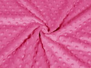 Biante Dětské povlečení do postýlky Minky 3D puntíky MKP-020 Růžovo fialové Do postýlky 90x140 a 50x70 cm