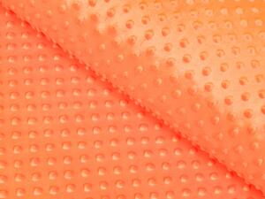 Dětská látka Minky 3D puntíky MKP-022 Oranžová - šířka 150 cm