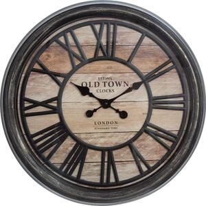 DekorStyle 3D nástěnné hodiny Old Town 50 cm hnědé