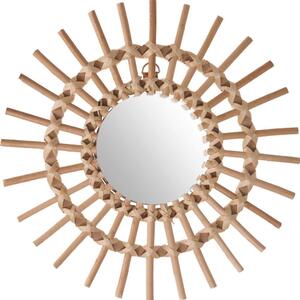 DekorStyle Proutěné nástěnné zrcadlo Slunce 30 cm