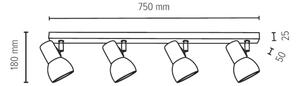 Spot-Light 2224432 - Bodové svítidlo SVENDA 4xE27/60W/230V