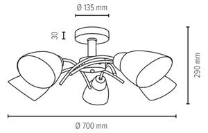 Spot-Light 8141574 - Přisazený lustr VILETTA 5xE27/40W/230V