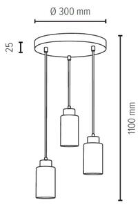Spot-Light 1720574 - Lustr na lanku BOSCO 3xE27/60W/230V