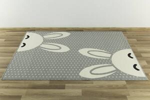 Balta Dětský kusový koberec KIDS 533926/89944 zajíček šedý Rozměr: 140x200 cm
