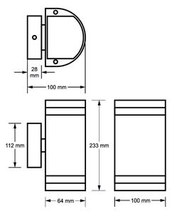 Venkovní nástěnné svítidlo KORTEK 2xGU10/30W/230V IP44 černá